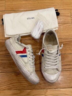 Old Celine Plimsole Canvas Low Top Sneakers Women’s Size 36
